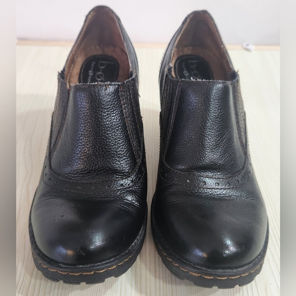 b.o.c. Sorla Block Heel Black Pebble Leather Slip On Stretch Ankle Booties 7.5 - Picture 2 of 8